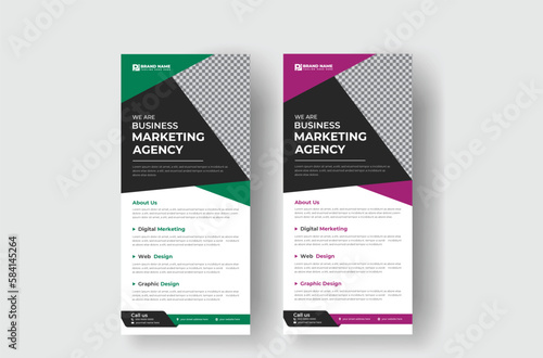 business rack card design template with roll up banner design