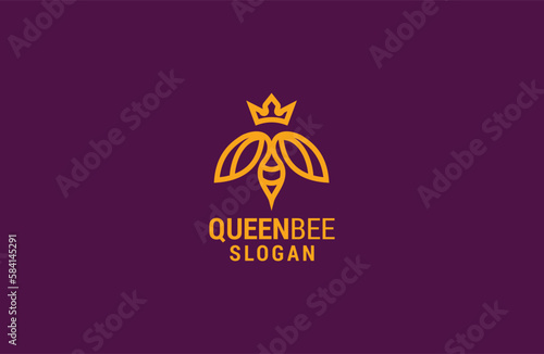 
Queen bee logo icon design template. vector luxury