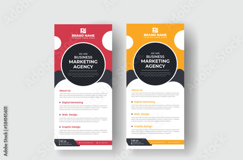business rack card design template with roll up banner design