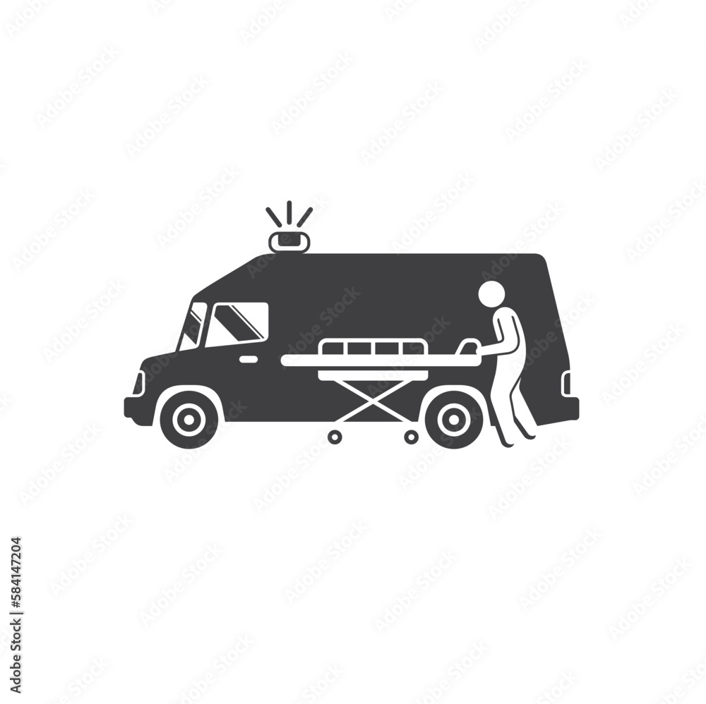 illustration of stretcher paramedical, vector art. illustration of stretcher paramedical, vector art.