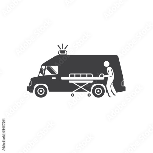 illustration of stretcher paramedical, vector art.