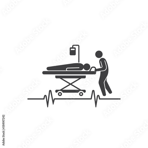 illustration of stretcher paramedical, vector art.
