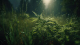 Photo of outdoor cannabis plantation (Generative AI)