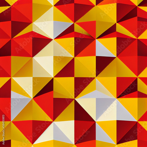 Red and yellow minimalist geometric pattern  Generative AI