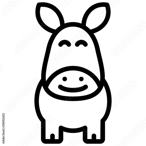 donkey ilustration design with outline