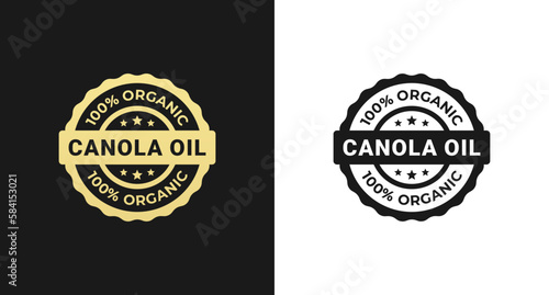 Canola Oil Label or Canola Oil Seals Vector Isolated in Flat Style. Best Canola Oil Label Vector for product design element. Simple Canola Oil Seal Vector for product packaging design element.