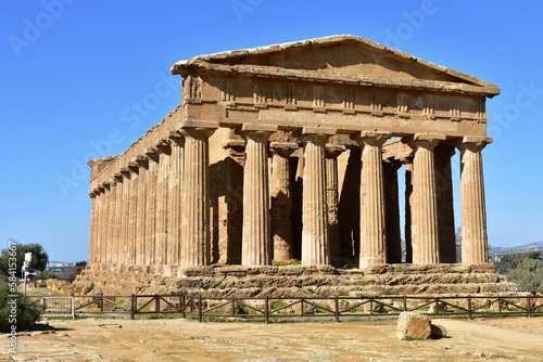 Concordia Temple in Valley of Temples near town Agrigento,Sicily