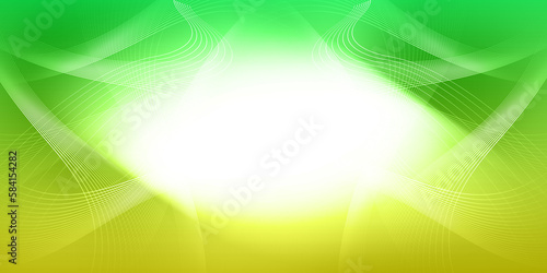 abstract white center and blur white line and curve on gradient green and yellow background, object, decor, fashion, banner, card, name card, template, decoration, copy space