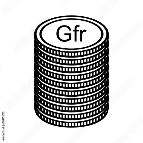 Republic of Guinea Currency symbol, Guinean Franc Icon, GNF Sign. Vector Illustration