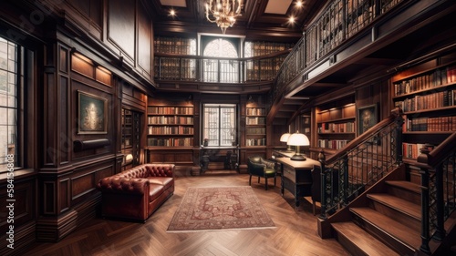 Luxury library the perfect place to read close to the books or just recharge