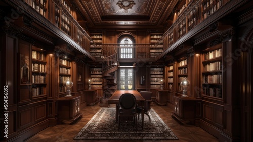 Luxury library the perfect place to read close to the books or just recharge