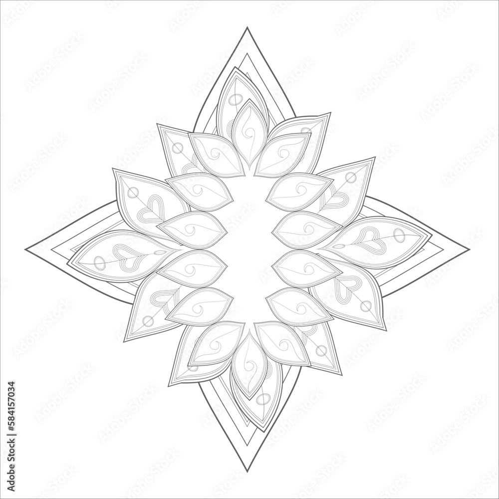 Decorative Doodle flowers in black and white for coloring book, cover or background. Hand drawn sketch for adult anti stress coloring page.-vector Decorative Doodle flowers in black and white for coloring book, cover or background. Hand drawn sketch for adult anti stress coloring page.-vector