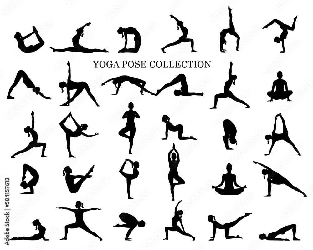 set of yoga poses set of yoga poses