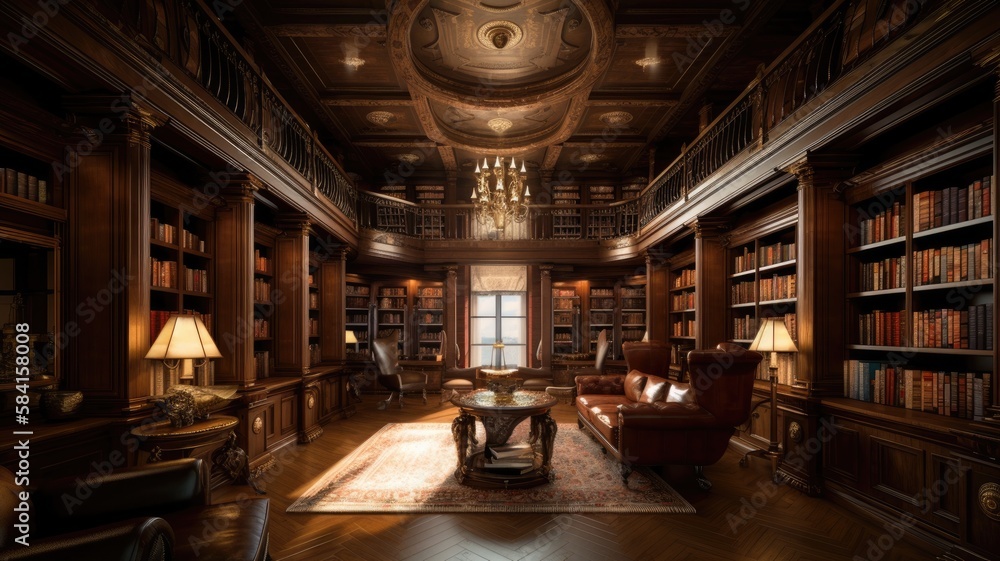 Luxury library the perfect place to read close to the books or just recharge Luxury library the perfect place to read close to the books or just recharge