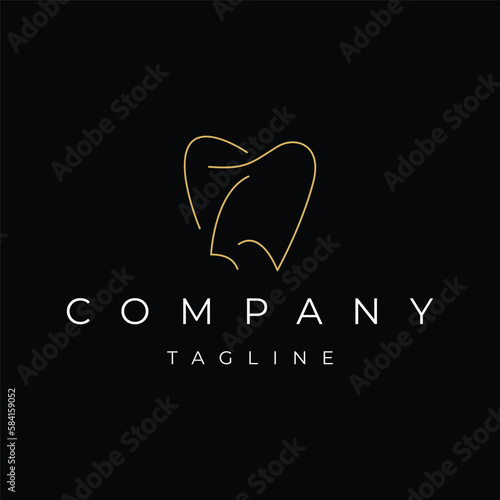 Abstract luxury dental icon logo design vector template