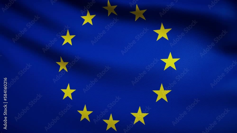 The European Union Flag 4K. Realistic Loop Waving with Highly Detailed Fabric. The European Union Flag 4K. Realistic Loop Waving with Highly Detailed Fabric.
