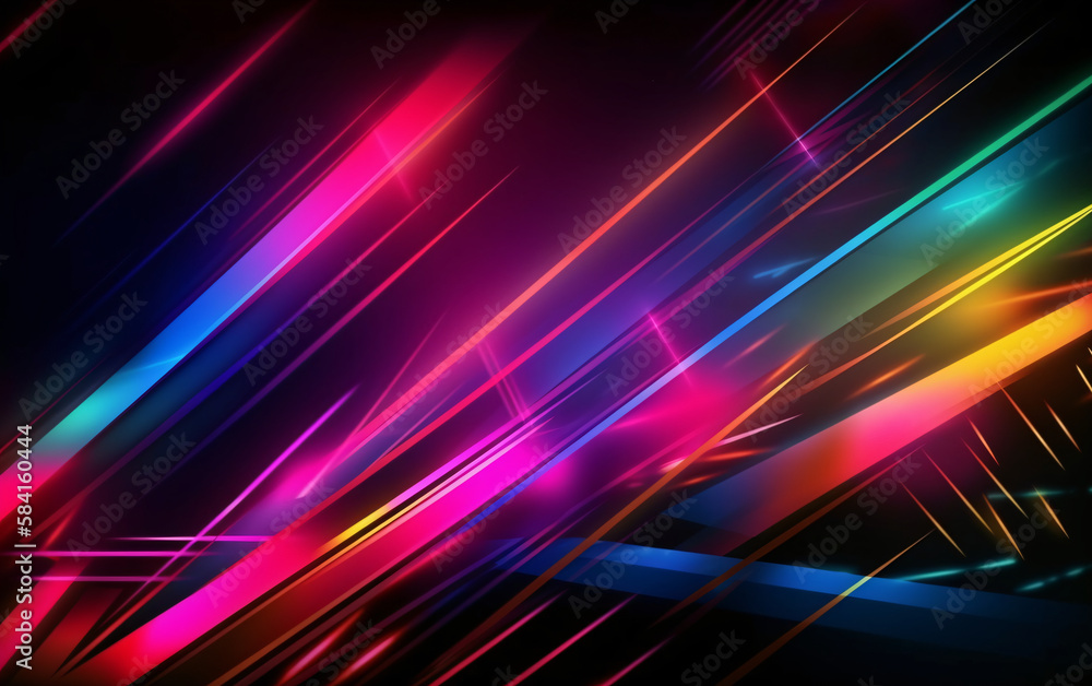 abstract colorful background bright neon rays and glowing