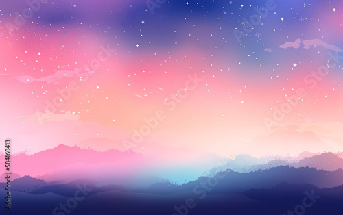 starry sky background pastel gradient sky