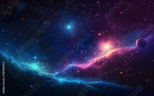 space background with stardust and shining stars realistic