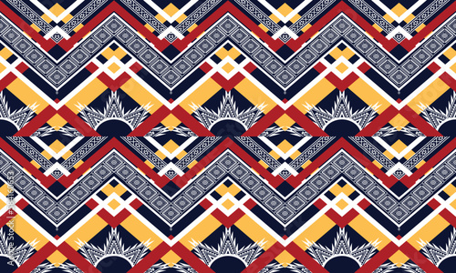 Ikat ethnic vector abstract beautiful art. Ikat seamless pattern for background,fabric,wrapping,clothing,wallpaper,Batik,carpet,embroidery style