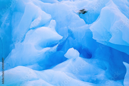 Natural ice formation in a glacier