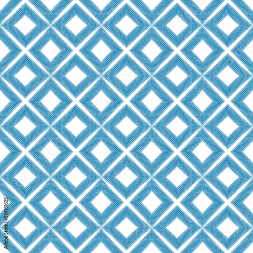 Tiled watercolor pattern. Blue symmetrical kaleidoscope background. Hand painted tiled watercolor seamless. Textile ready mind-blowing print, swimwear fabric, wallpaper, wrapping.