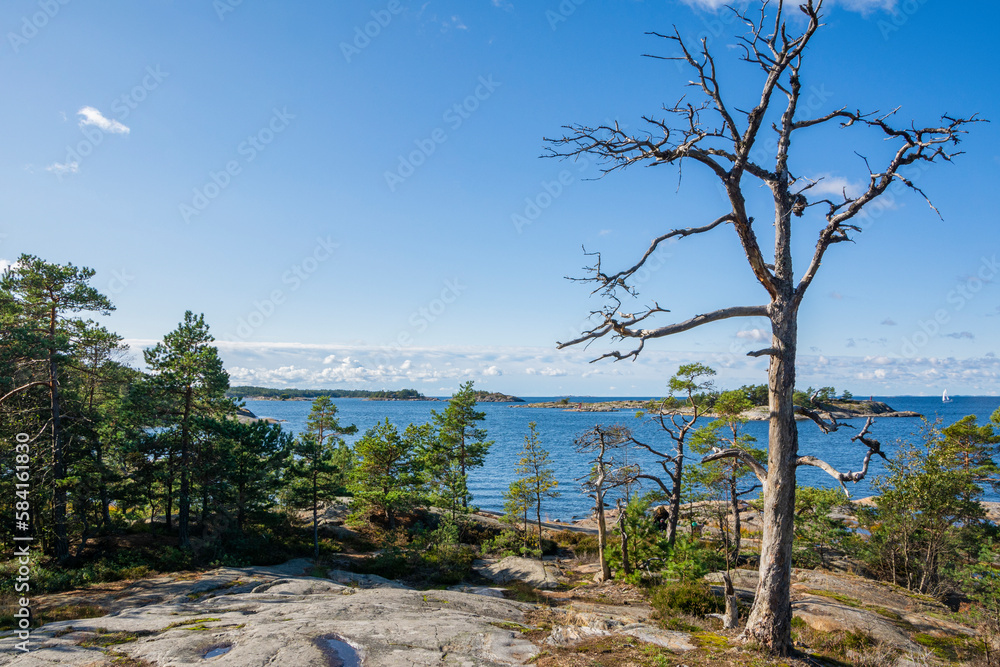 The rocky view of Porkkalanniemi and view to the Gulf of Finland, Kirkkonummi, Finland The rocky view of Porkkalanniemi and view to the Gulf of Finland, Kirkkonummi, Finland