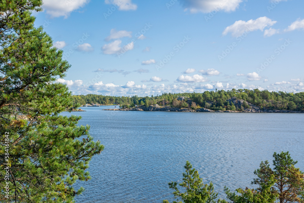 The view from Porkkalanniemi to the Gulf of Finland and shore, Kirkkonummi, Finland