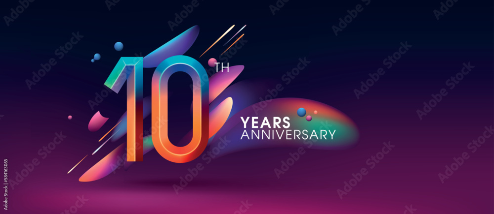 custom made wallpaper toronto digital10 years anniversary vector icon, logo. Design element with modern graphic style number