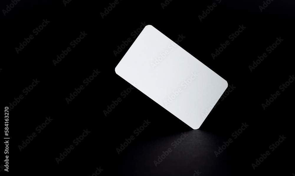 Business card on black background Business card on black background