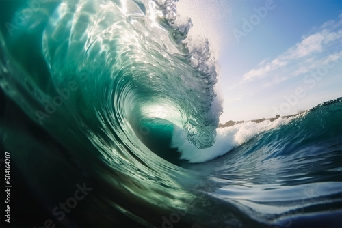 Sea water ocean wave, inside view. © 92ashrafsoomro