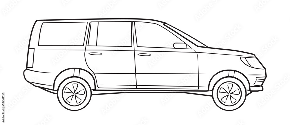 SUV car vector stock illustration. SUV car vector stock illustration.