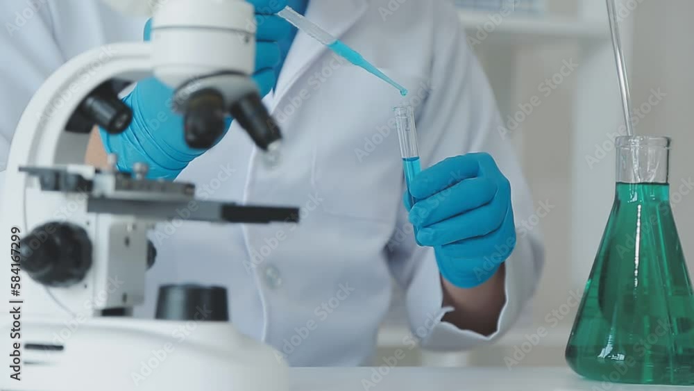 Medical Science Laboratory: Portrait of Beautiful Black Scientist Looking Under Microscope Does Analysis of Test Sample. Ambitious Young Biotechnology Specialist, working with Advanced Equipment Medical Science Laboratory: Portrait of Beautiful Black Scientist Looking Under Microscope Does Analysis of Test Sample. Ambitious Young Biotechnology Specialist, working with Advanced Equipment