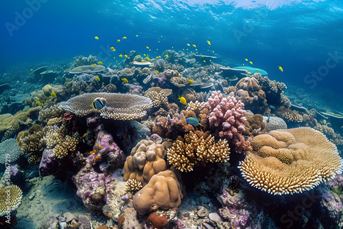 A Vibrant Display of Marine Biodiversity in a Healthy Coral Reef: The Beauty of Nature's Interconnected Ecosystem - AI Generative