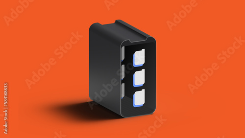 Phone internal storage concept 3d illustration, device memory, mobile files