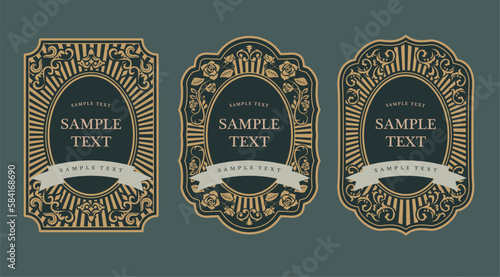 アンティーク　クラシック　フレーム飾り枠セット
