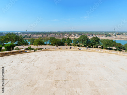 Ultra Wide Panoramic View of Babylon Palm Farms from Saddam Hussein Presidential Palace.