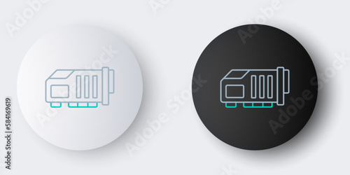 Line Video graphic card icon isolated on grey background. Colorful outline concept. Vector