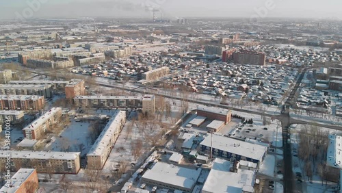 Wallpaper Mural omsk flying over winter residential district, 21 amur Torontodigital.ca