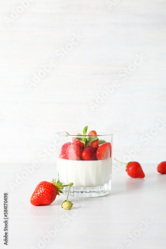 Delicious dessert - Panna Cotta, space for text