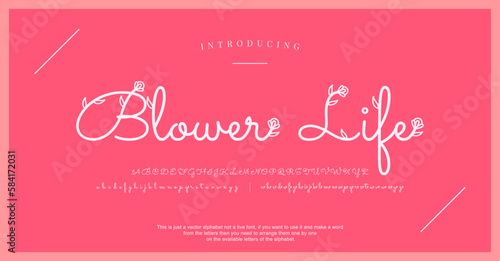 Nature alphabet font. Typography style fonts for fashion, retail, feminine, beauty care, jewelry logo design	