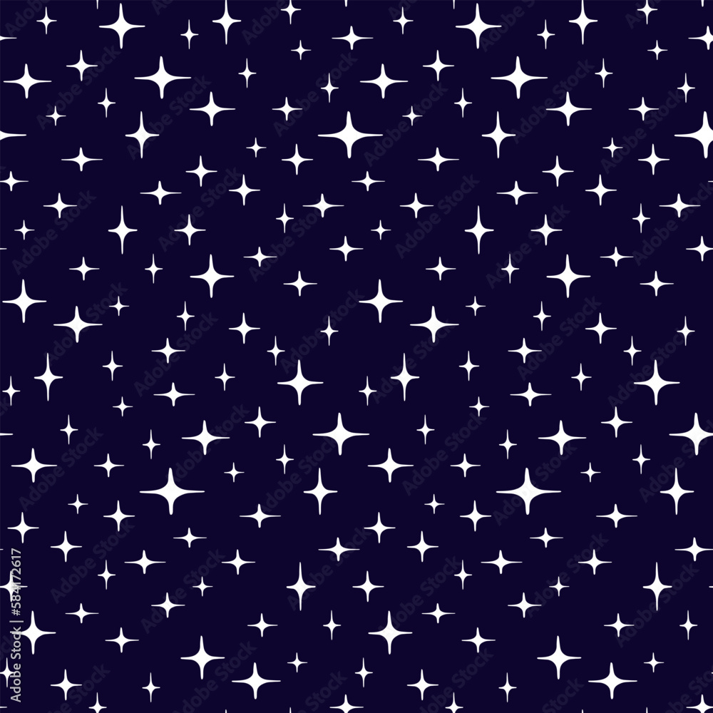 The pattern of the night sky with stars. Glitter on a blue background. Glowing stars on a blue background. Suitable for printing on textiles and paper. Gift wrapping, banner, flyer, wallpaper, bedding The pattern of the night sky with stars. Glitter on a blue background. Glowing stars on a blue background. Suitable for printing on textiles and paper. Gift wrapping, banner, flyer, wallpaper, bedding