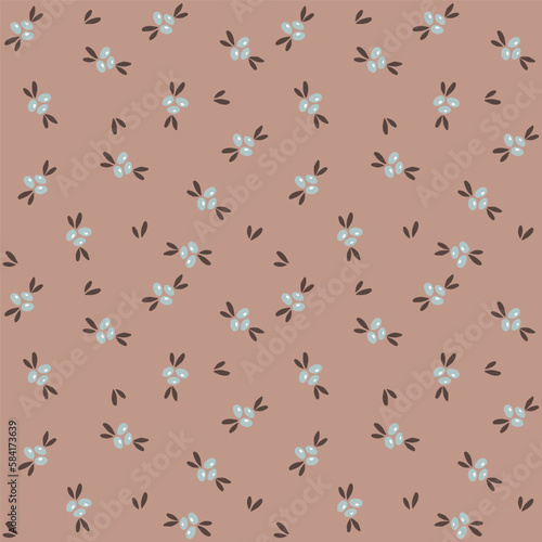 Cute berries, seamless pattern with vector hand drawn illustration 