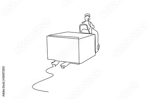 industrial forklift worker carry pallet load business concept