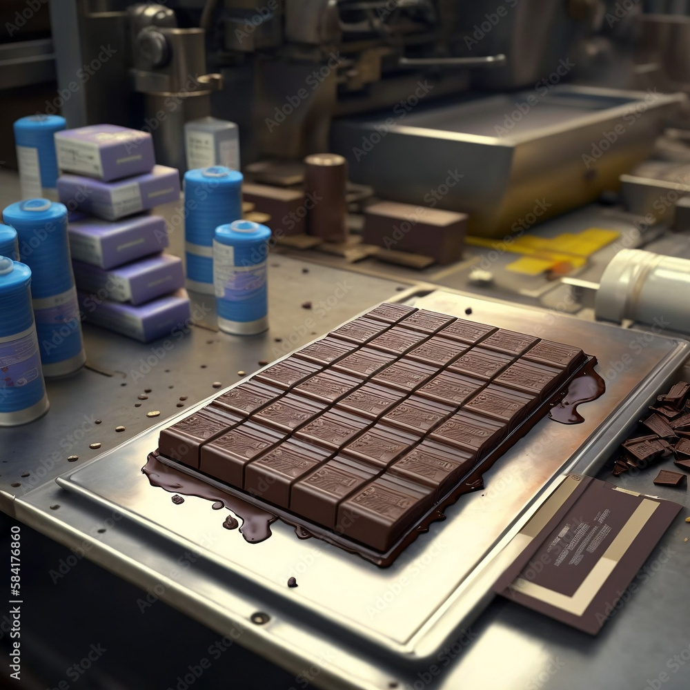 Fábrica de chocolate creada con IA Fábrica de chocolate creada con IA