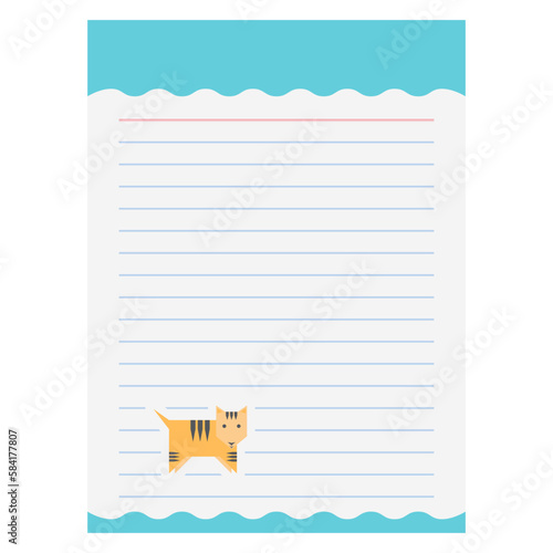 Cute Tiger Paper Note Animal Kingdom Element
