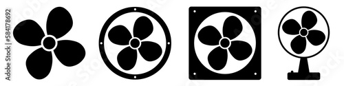 Ventilation icon, air ventilator or fan symbol. Vector illustration. 