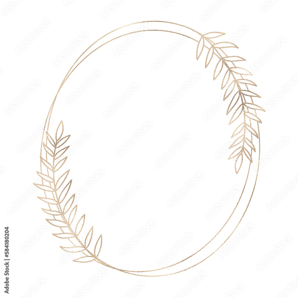 Floral gold frame illustration Floral gold frame illustration