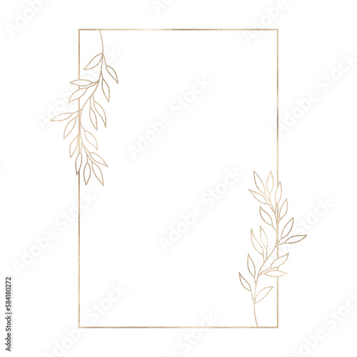 Floral gold frame illustration
