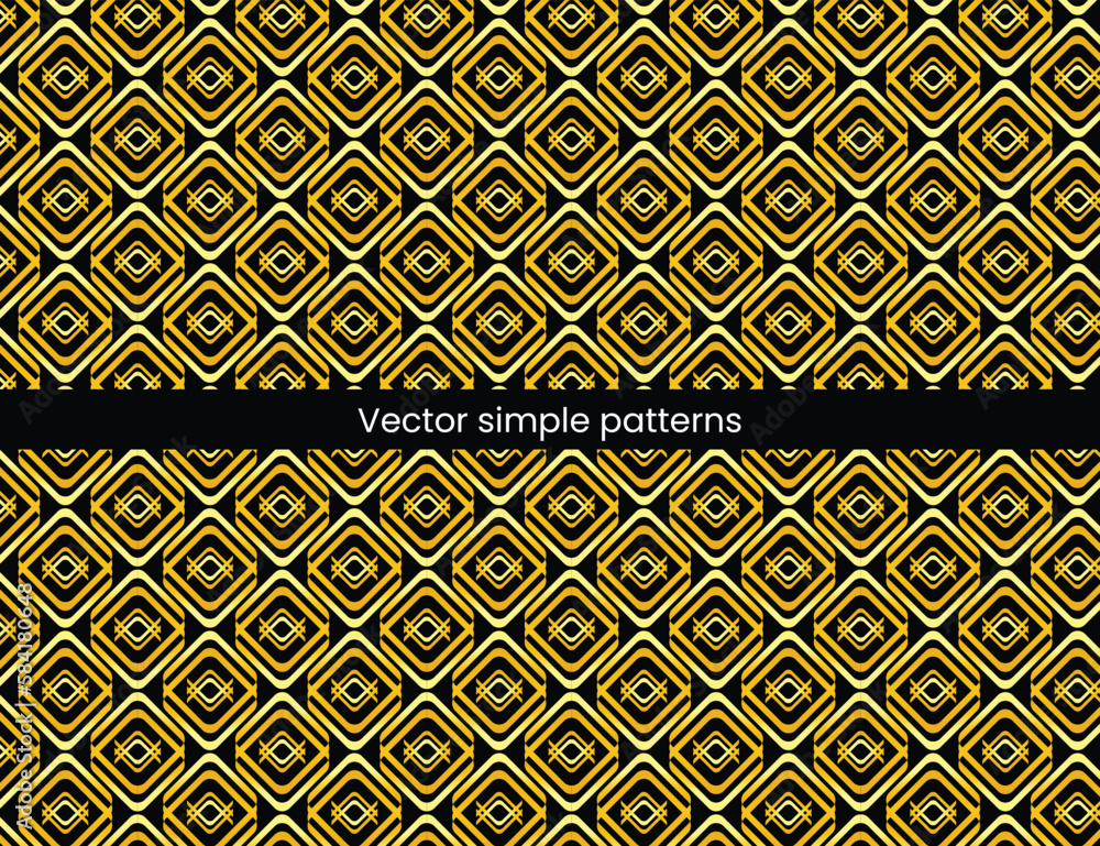 Abstract simple geometric vector seamless pattern with gold line texture on black background. Light modern simple wallpaper, bright tile backdrop, monochrome graphic element Abstract simple geometric vector seamless pattern with gold line texture on black background. Light modern simple wallpaper, bright tile backdrop, monochrome graphic element